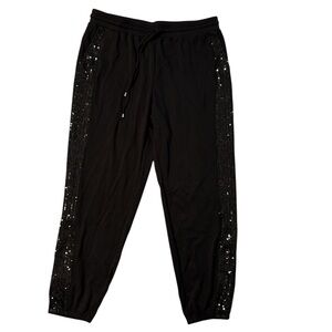 Cato Black Joggers with Sequin Detail